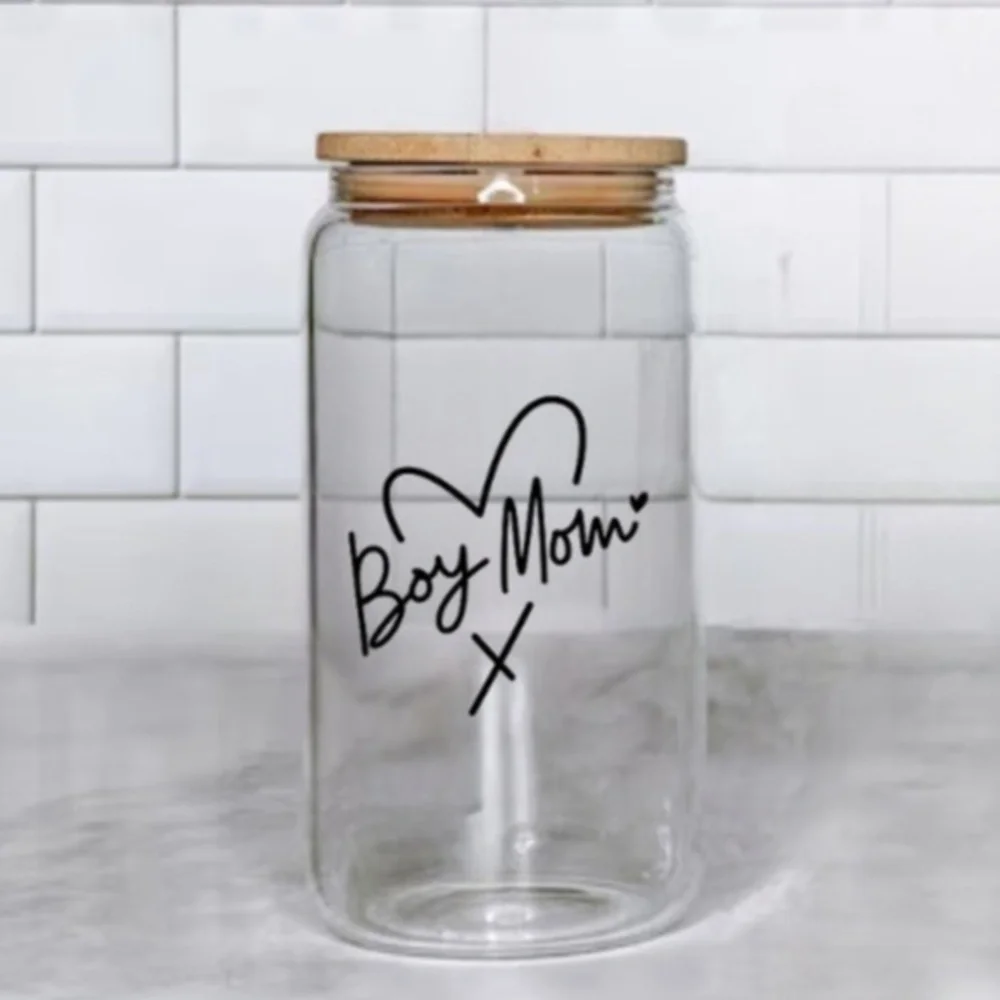 Boy Mom Glass Cup